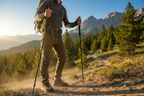 Bâtons aluminium verrou vert en situation