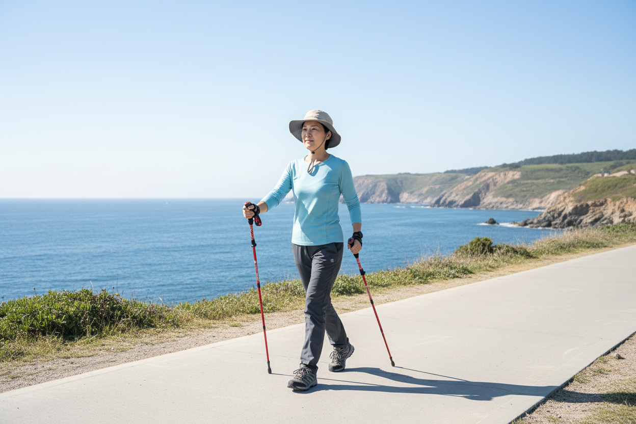 Bâtons rouges - Nordic walking bord de mer