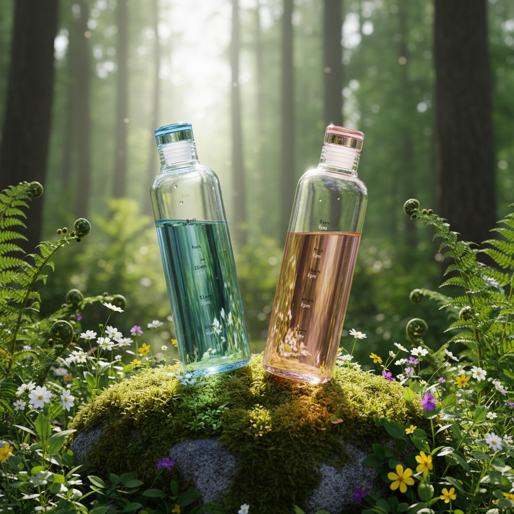 Bleu + rose - forêt matinale