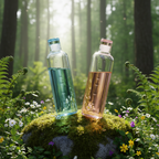 Bleu + rose - forêt matinale