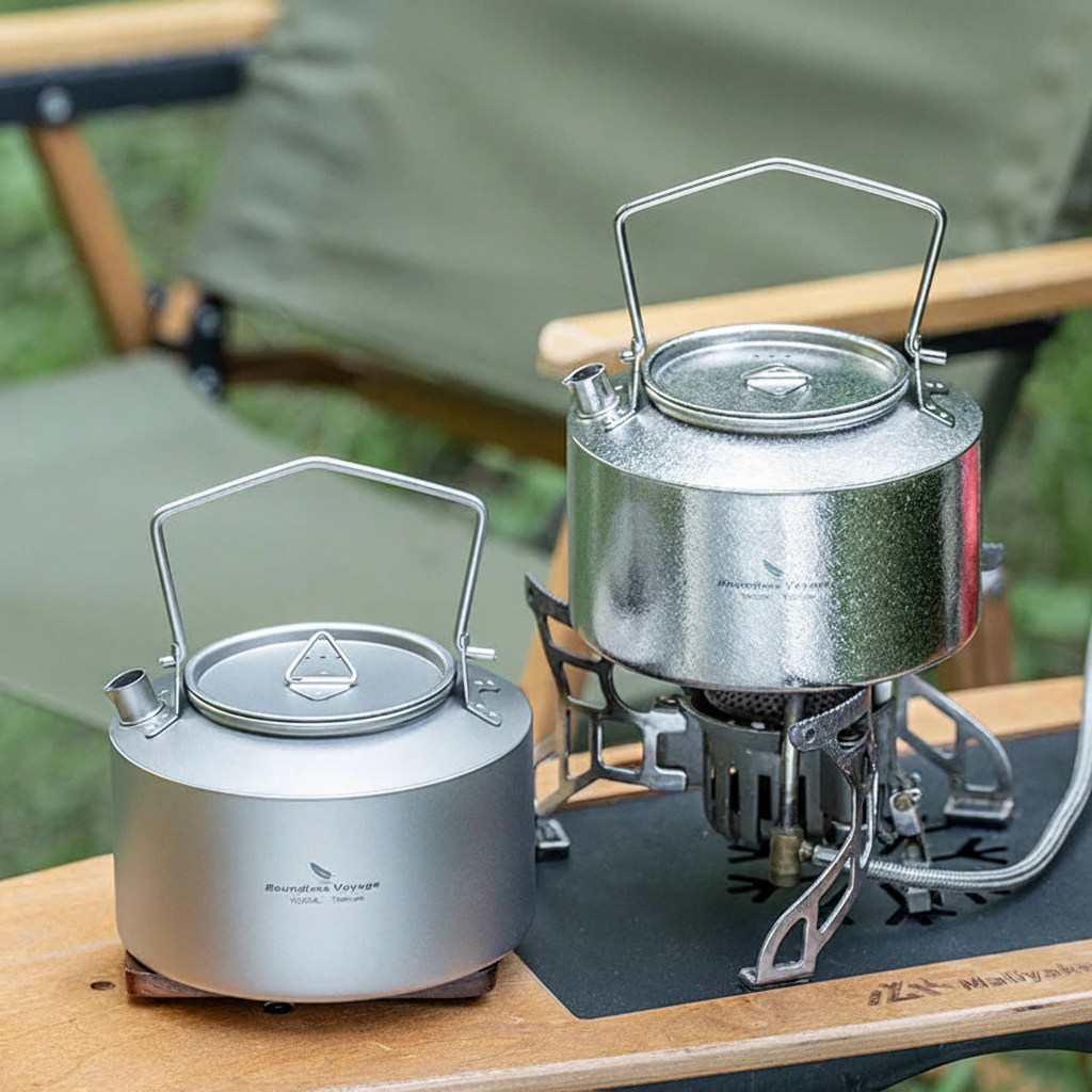 Bouilloires titanium camping réchaud