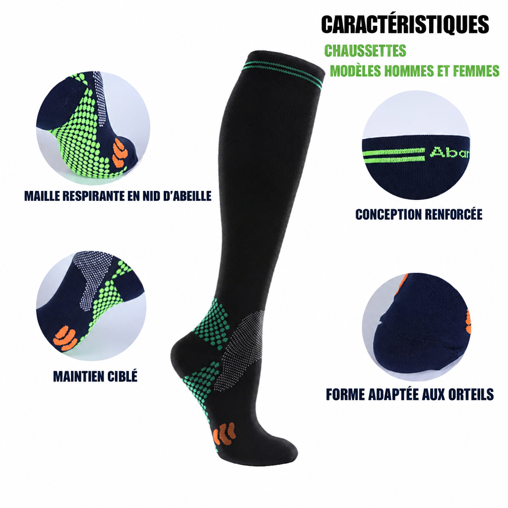 Chaussette de compression et caractéristiques en français