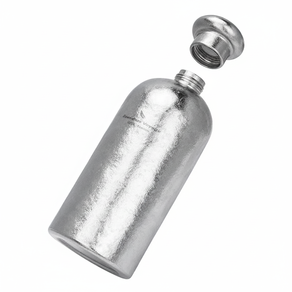 Gourde titanium inclinée bouchon détaché