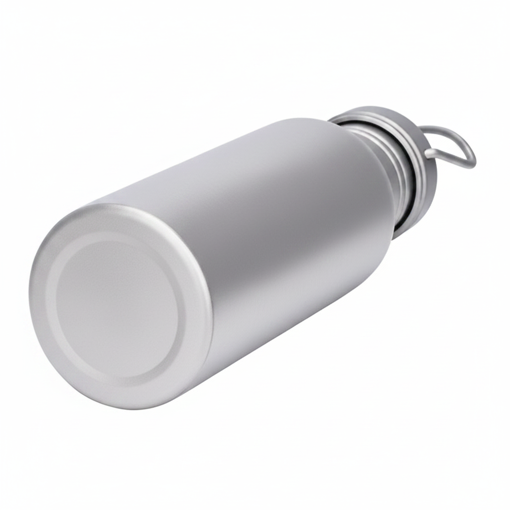 Gourde titanium inclinée col fileté depuis modèle