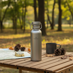 Gourde titanium table camping garnie
