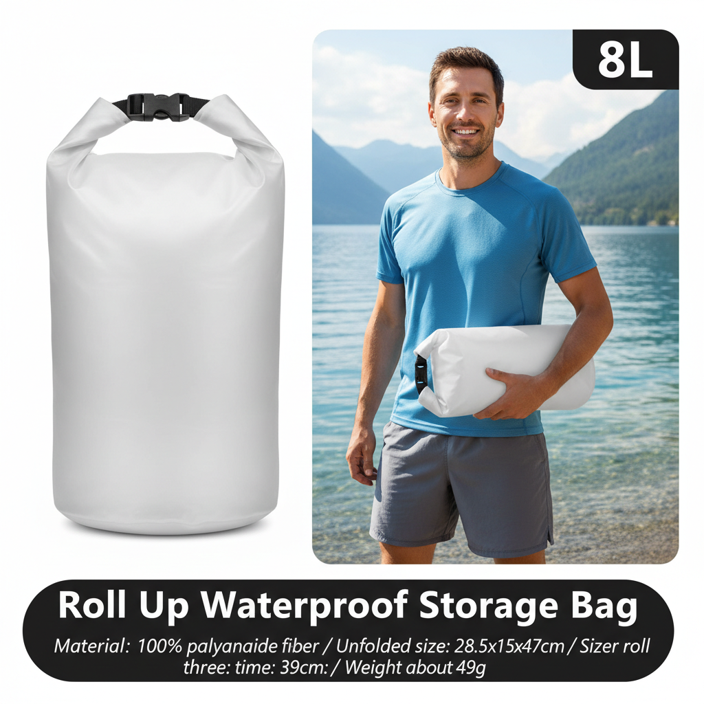Sac étanche blanc 8L