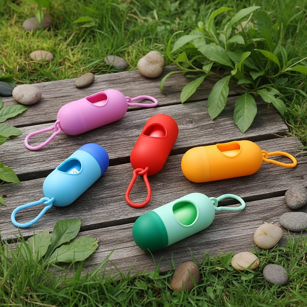 Distributeurs de sacs forme pilule - mise en situation naturelle outdoor