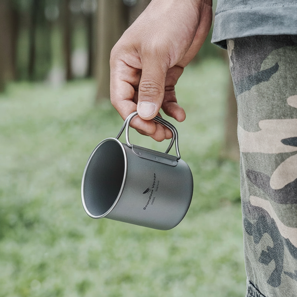 Main tasse forêt