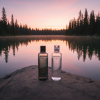Noir + transparent - lac montagne