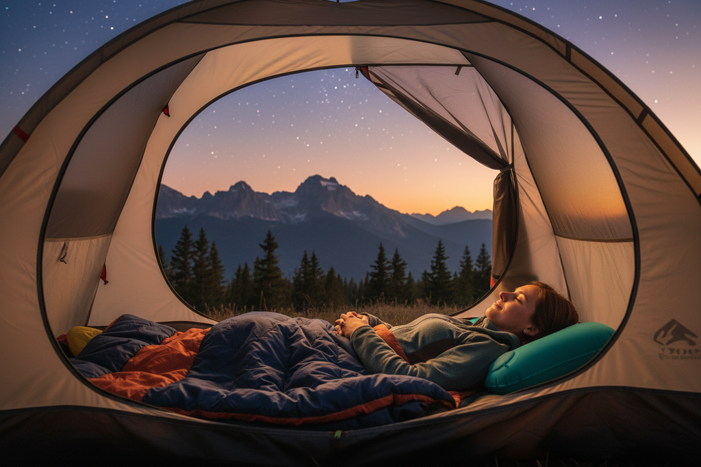 Oreiller gonflable camping tente montagne