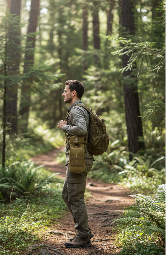 Poche porte-gourde MOLLE CB fermée en nature