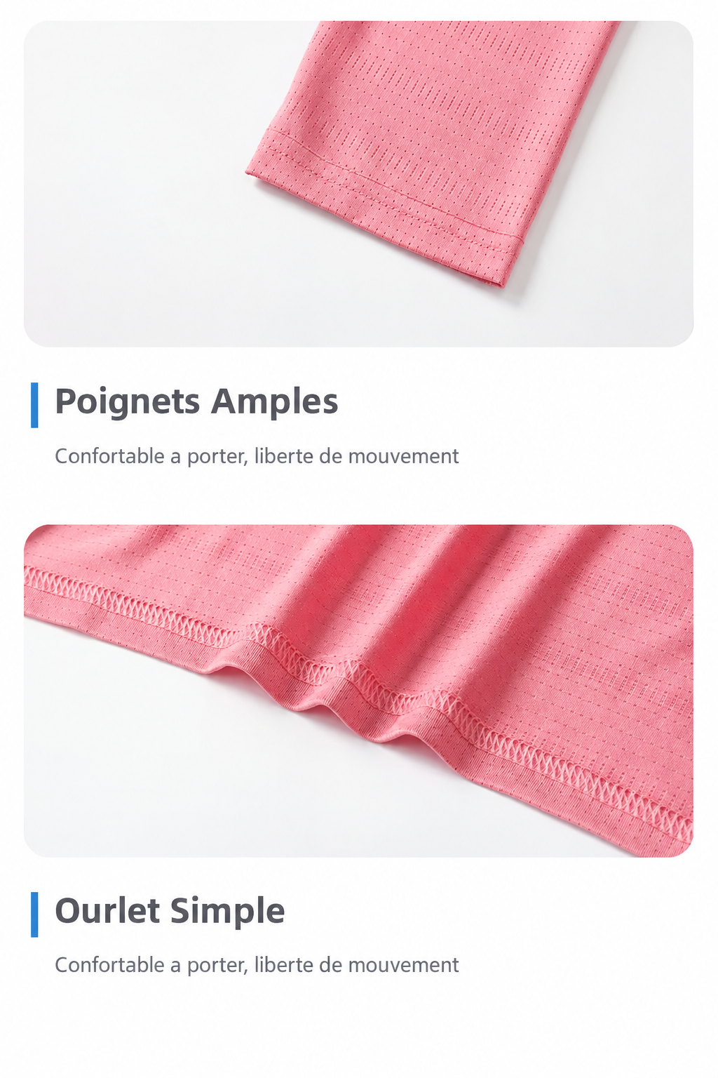 Poignets et ourlet en français