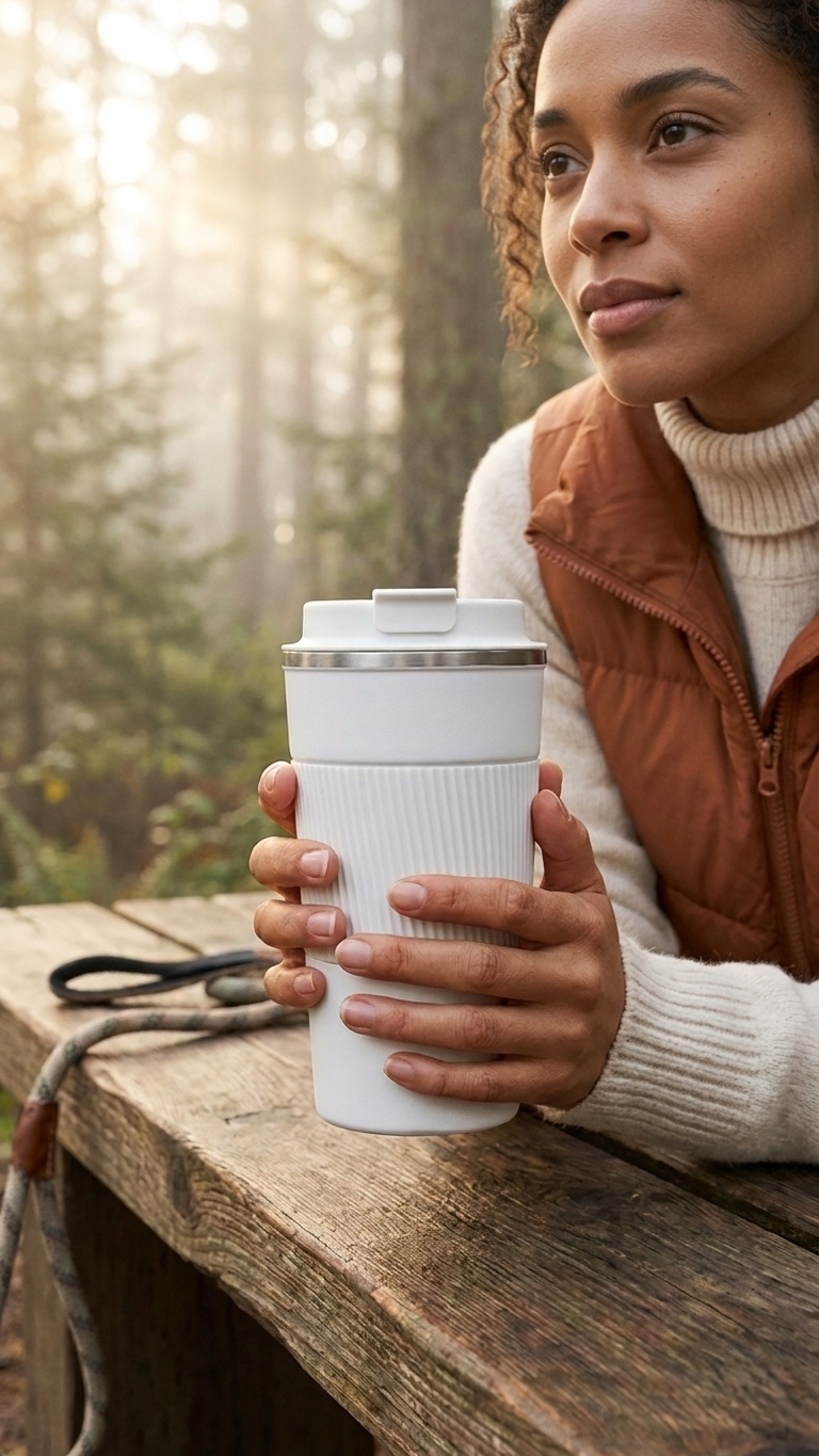 Mug Thermos Isotherme en Inox 380/510 ml – Tasse de Voyage pour Café, Sports Outdoor, Chaud & Froid