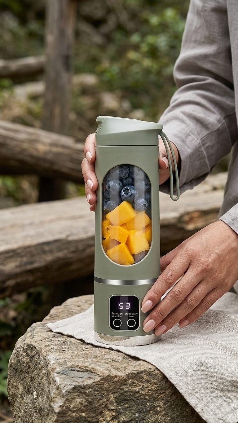 Mixeur Portable Rechargeable USB – Blender À Main pour Smoothies, Milkshakes et Jus de Fruits