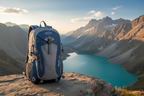 Sac 40L bleu marine décor montagne lac alpin