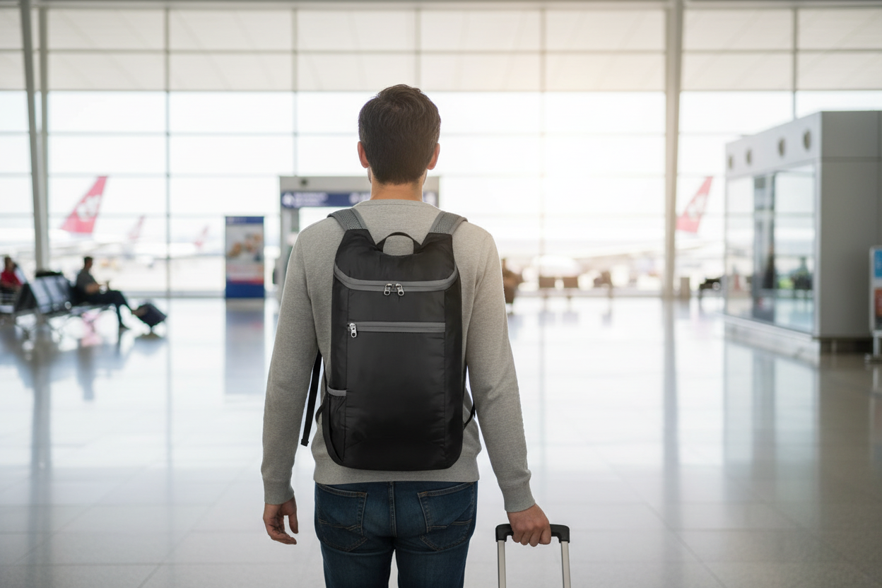 Sac noir ultraléger voyage aéroport