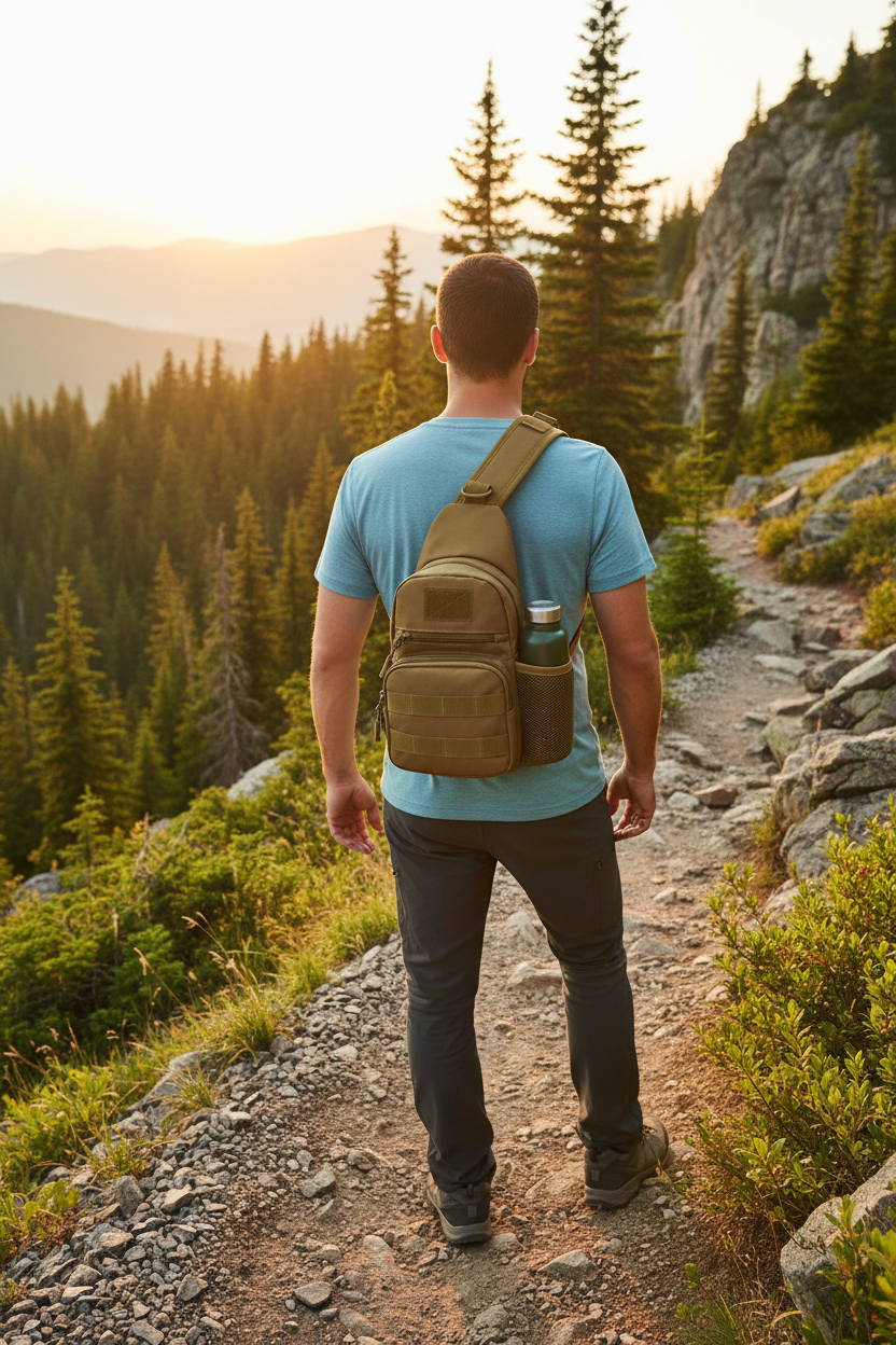 Sac tactique bandoulière lifestyle nature