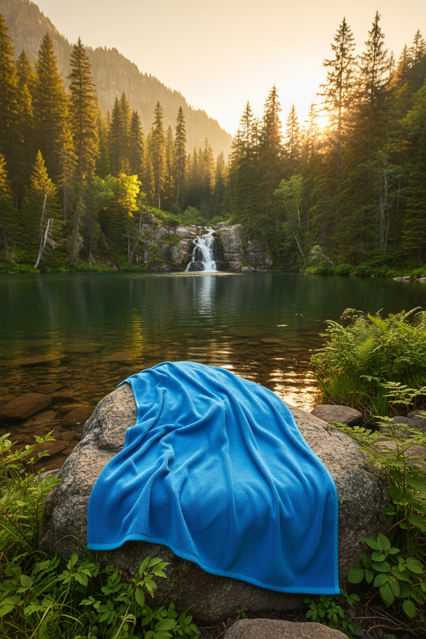 Serviette microfibre dans la nature