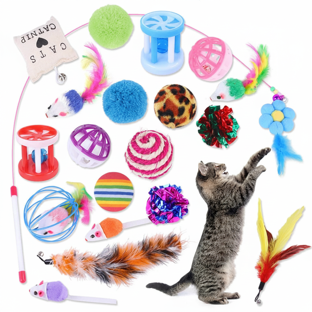 Set de jouets pour chats sans texte