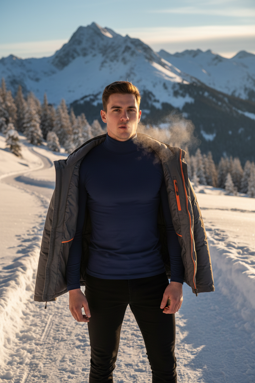 Sous-couche thermique homme col roulé outdoor