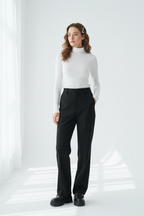 T-shirt Col Roulé Manches Longues Femme – Style Y2K, Mode Coréenne, Modal Élégant, Automne Hiver