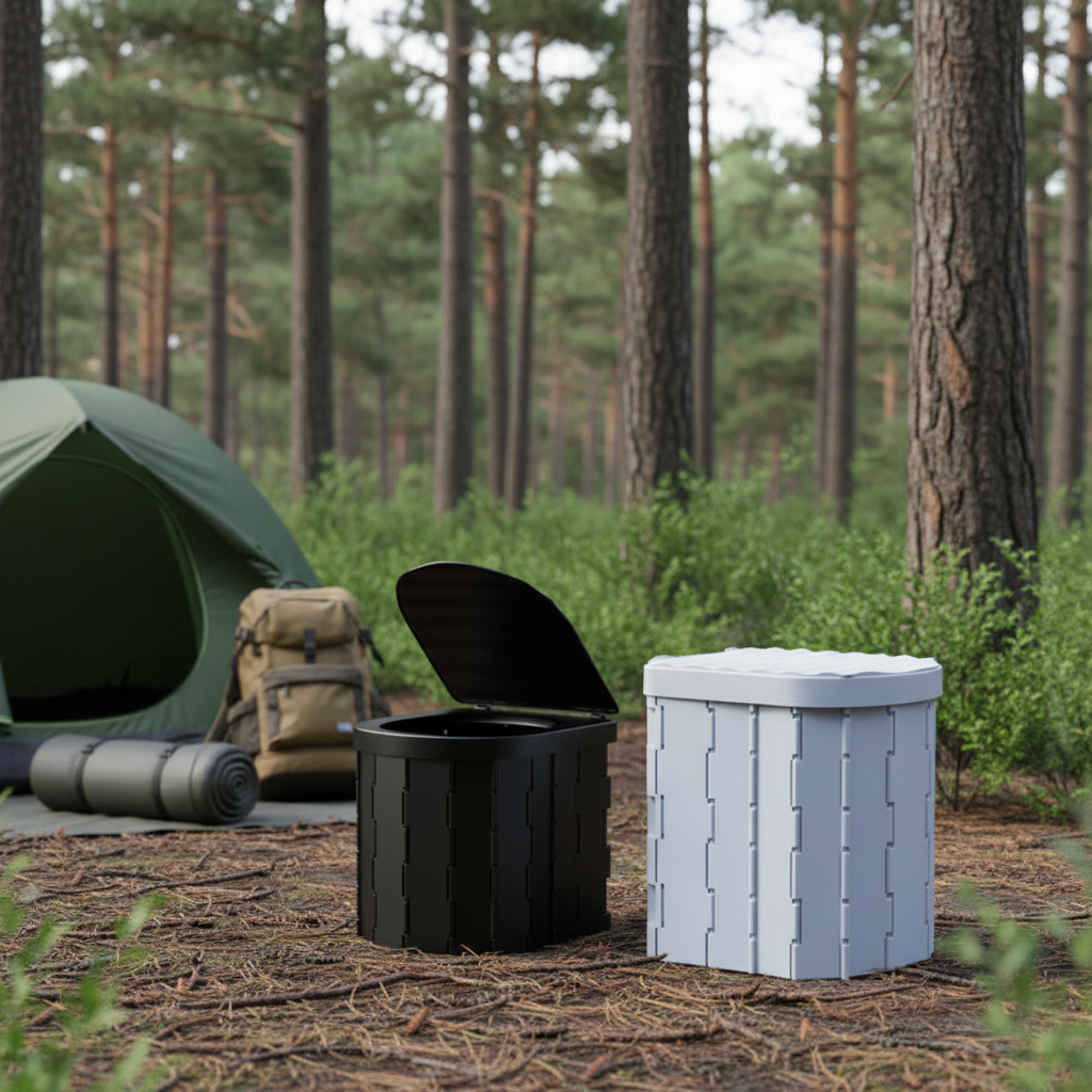 Toilettes portables - camping forêt