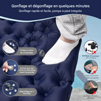Matelas de camping autogonflant avec pompe à pied intégré en nylon TPU imperméable avec oreiller