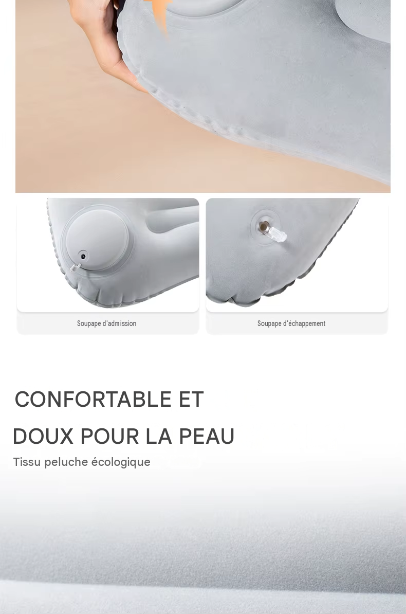 Oreiller Gonflable Portable Ultraléger de Camping, Voyage, Randonnée