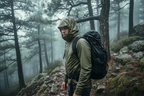 Veste imperméable kaki randonnée