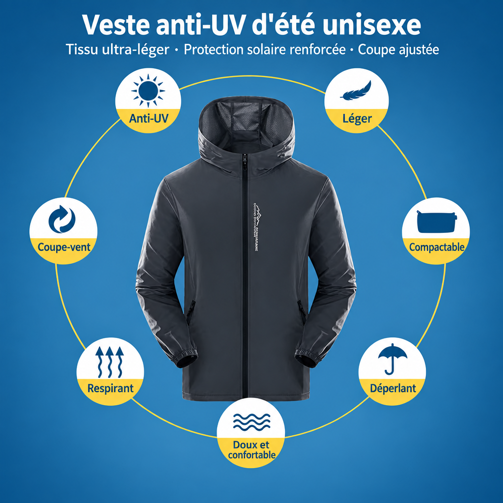 Visuel veste anti-UV avec pictos en français